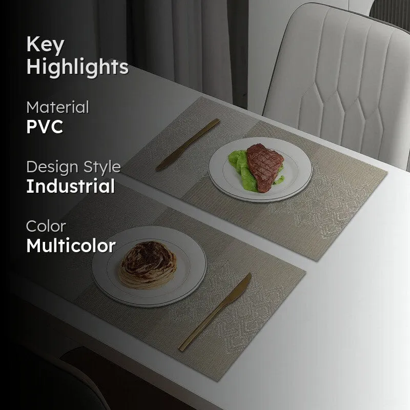 Averin Multicolor Rectangle PVC Table Mats - Set Of Two media 2