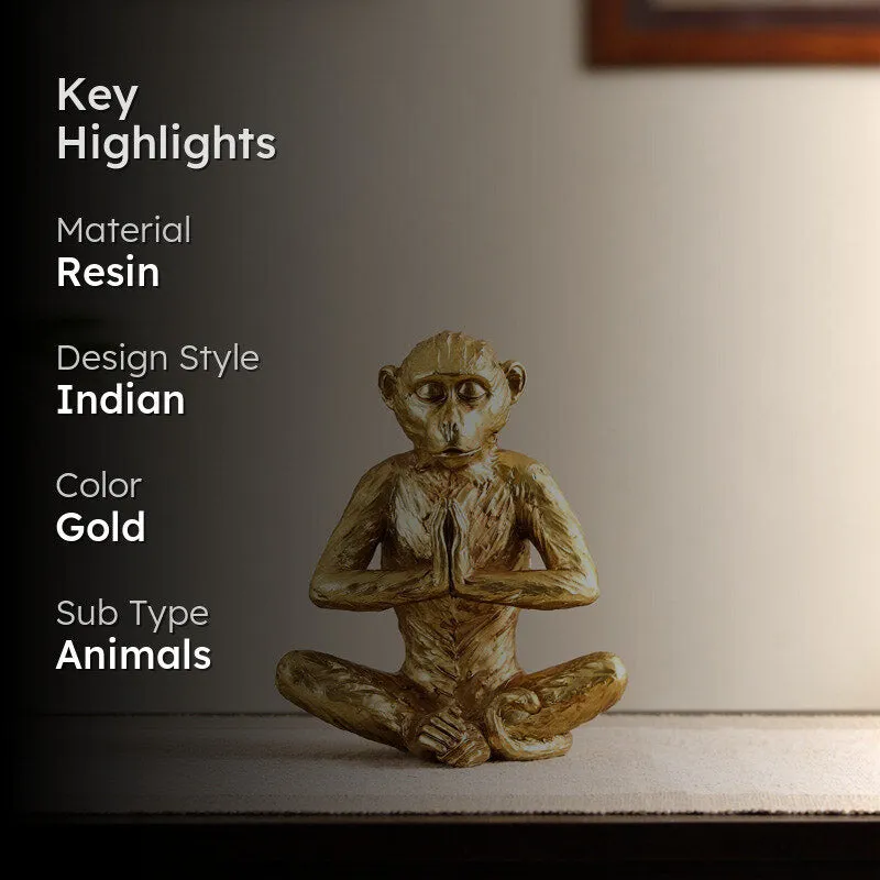 Meditating Monkey Showpiece media 2