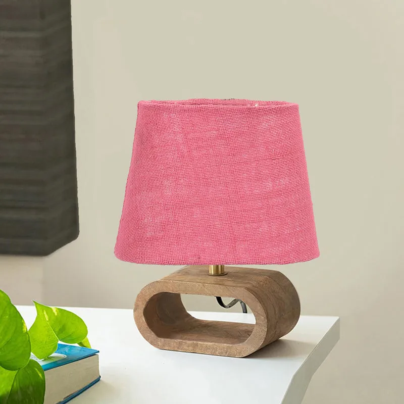 Ajna Wooden Table Lamp - Pink media 2