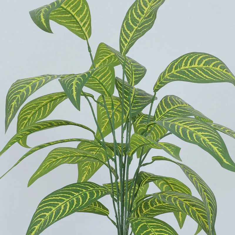 Amazonia Artificial Yellow Croton Plant With Black Plastic Pot - 2.3 Feet media 5