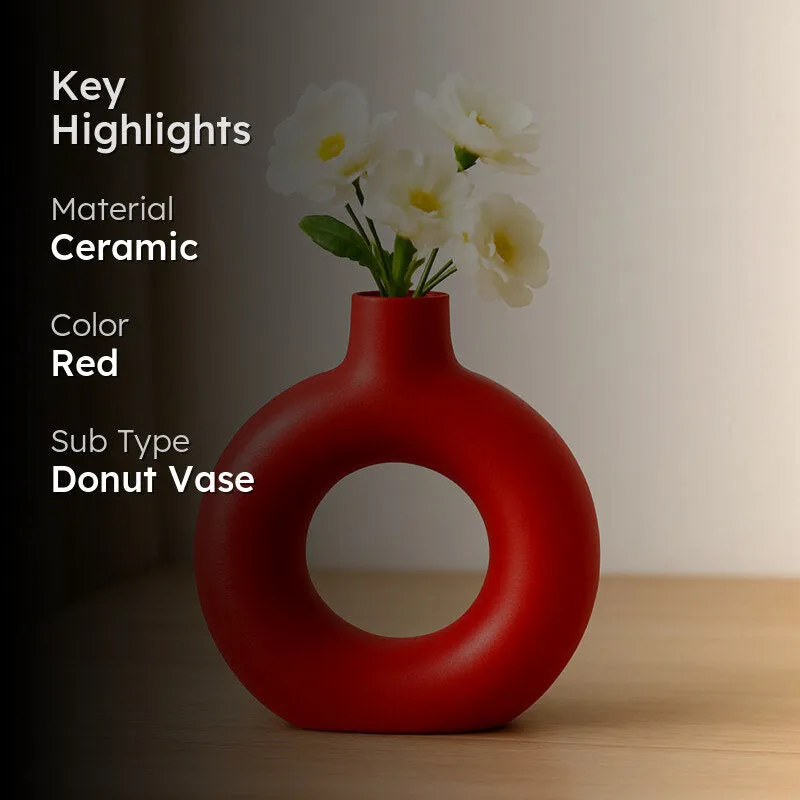 Melo Ceramic Vase - Red media 2