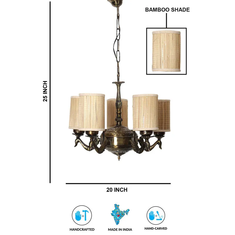 Sikha Cylindrical Golden Antique Ceiling Lamp media 6