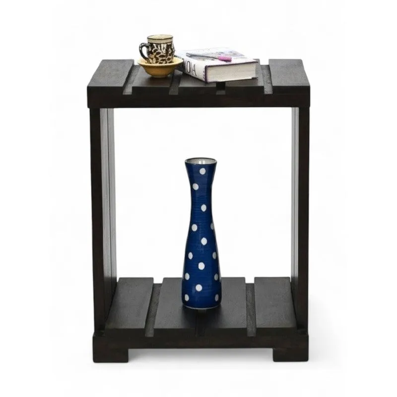 Zverix Sheesham Wooden Side & Bedside Table - Brown media 4
