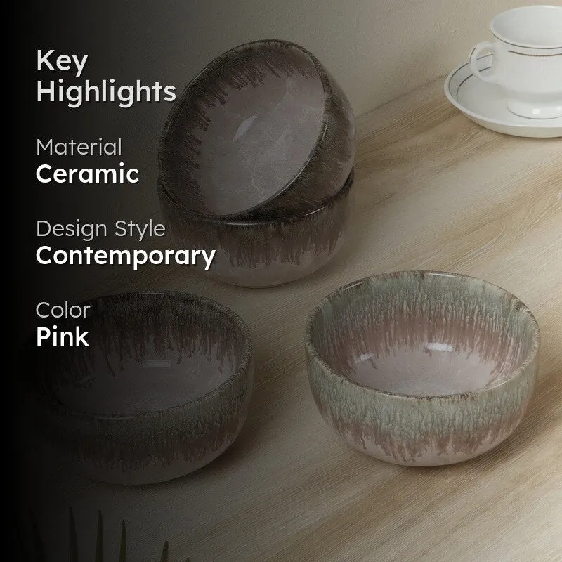 SnackSense Bowl (Pink,400 mL Each) - Set Of Four media 2