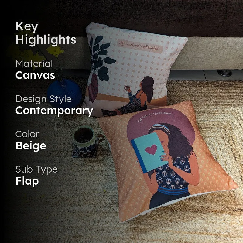 Abstract Lifestyle Print Cushion Cover - Set Of Two media 2