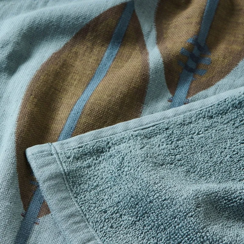 Rustic Petal Cotton Bath Towels - Blue media 4