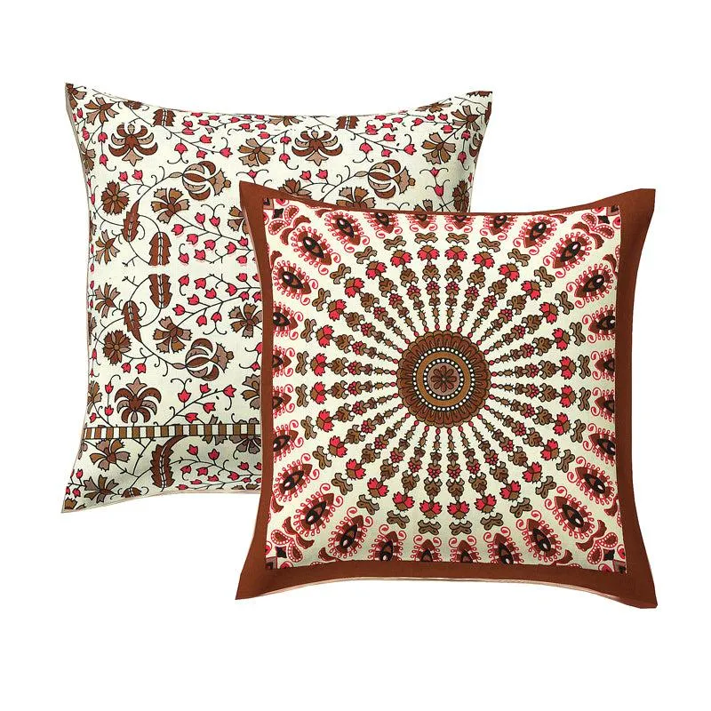 Snigdha Printed Diwan Set (Red) - Six Piece Set media 4