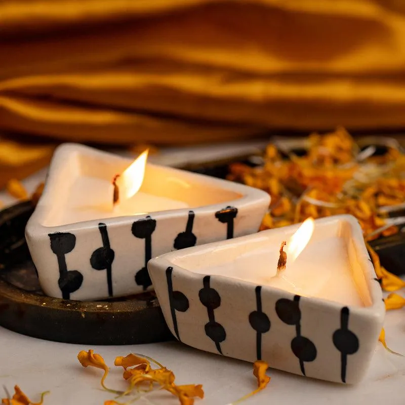 Cheese Crust Jasmine Scented Candle - Set Of Two media 3