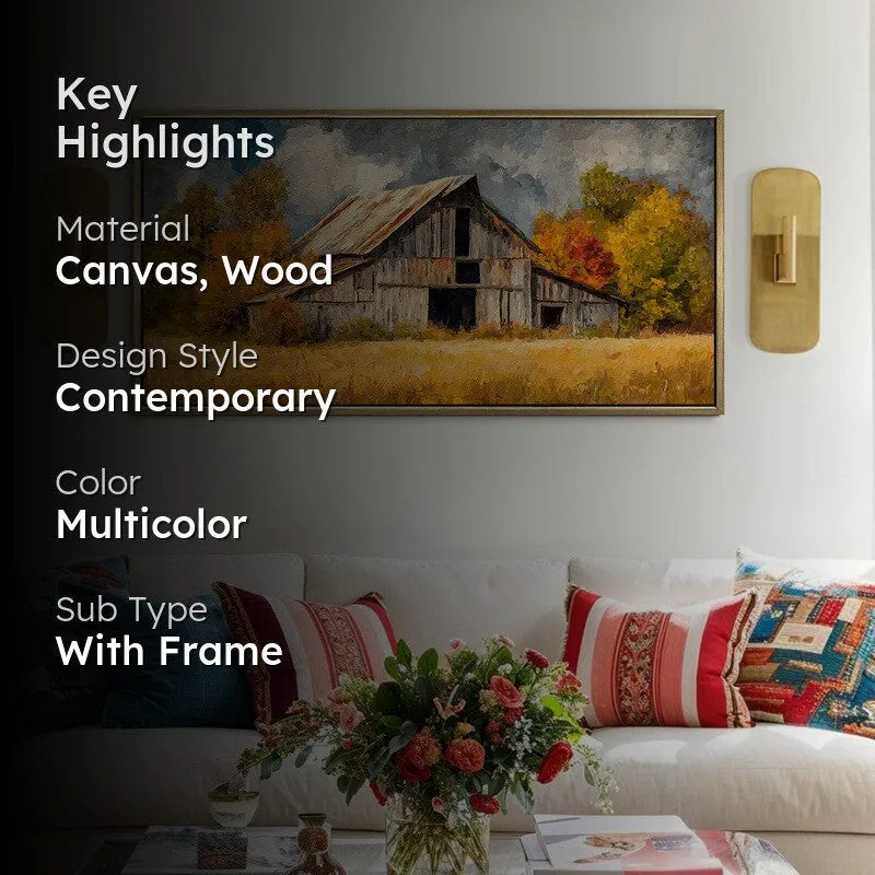 Ochre Fields Canvas Wall Painting With Frame media 2