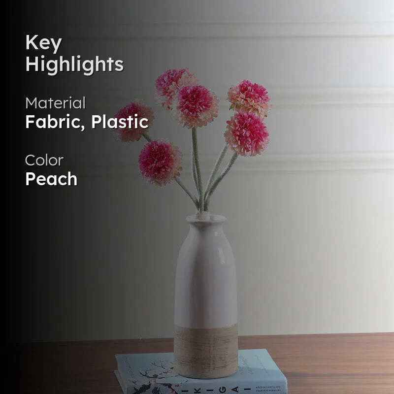 Pom Pom Artificial Flowers - Peach media 2