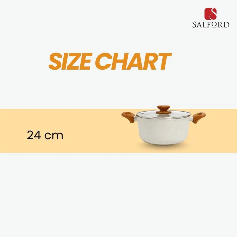 Salford Forged Non Stick Casserole with Glass Lid (White Spatter) - 4400 mL media 11