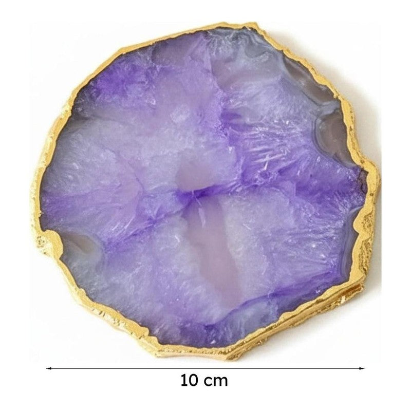 Celeste Handcrafted Crystal Agate Coaster (Purple) - Set Of Two image 5