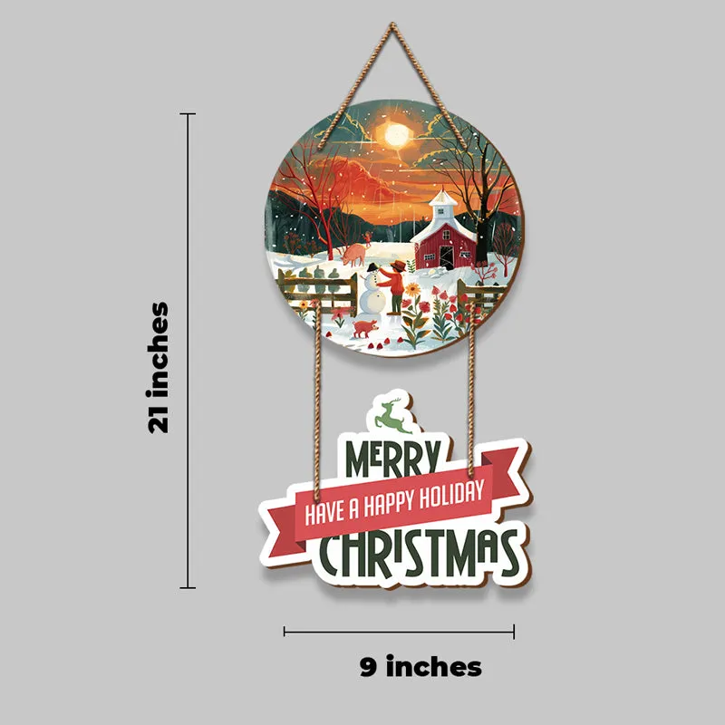 Merry Little Christmas Cottage Wood MDF Wall Hanging media 5