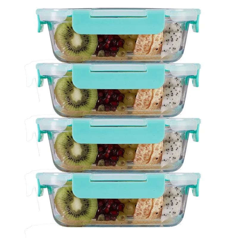 Cravro Leak Proof Glass Lunch Box (640 mL Each) - Set Of Four media 4