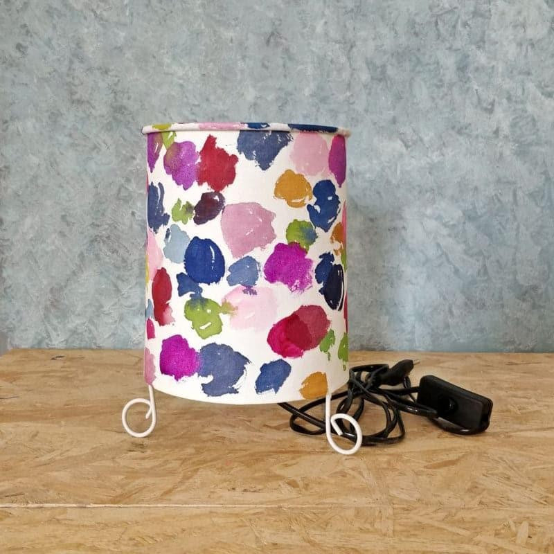 Flora Stroke Handpainted Fabric Table Lamp - Multicolor media 4