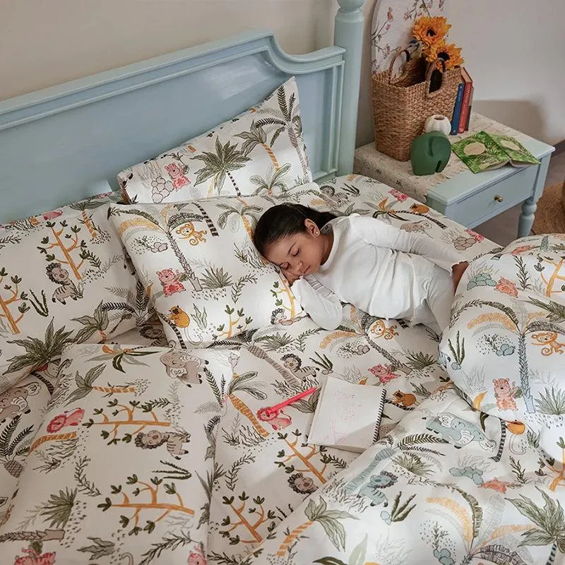 Jolly Jungle Kids Printed Cotton Bedsheet - 300 TC media 6