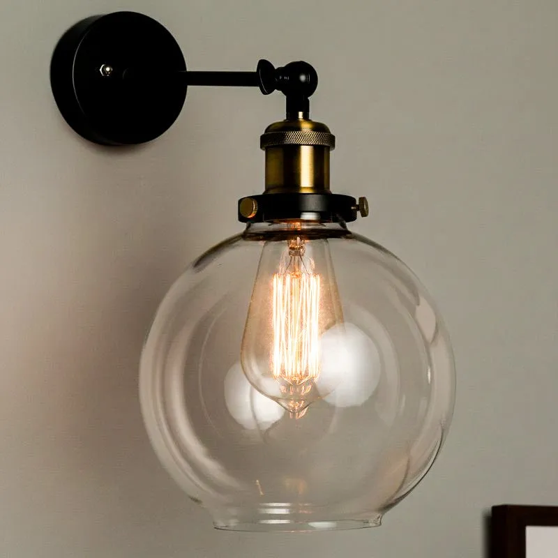 Globe Shine Glass & Metal Wall Lamp media 1
