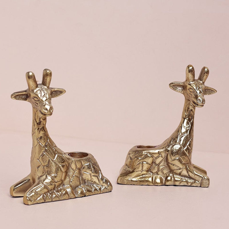 Longneck Glow Brass Candle Holder - Set Of Two media 4