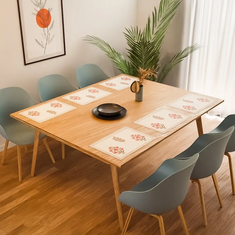 Earthy Elegance Cotton Table Mat (Pink) - Set Of Six media 1