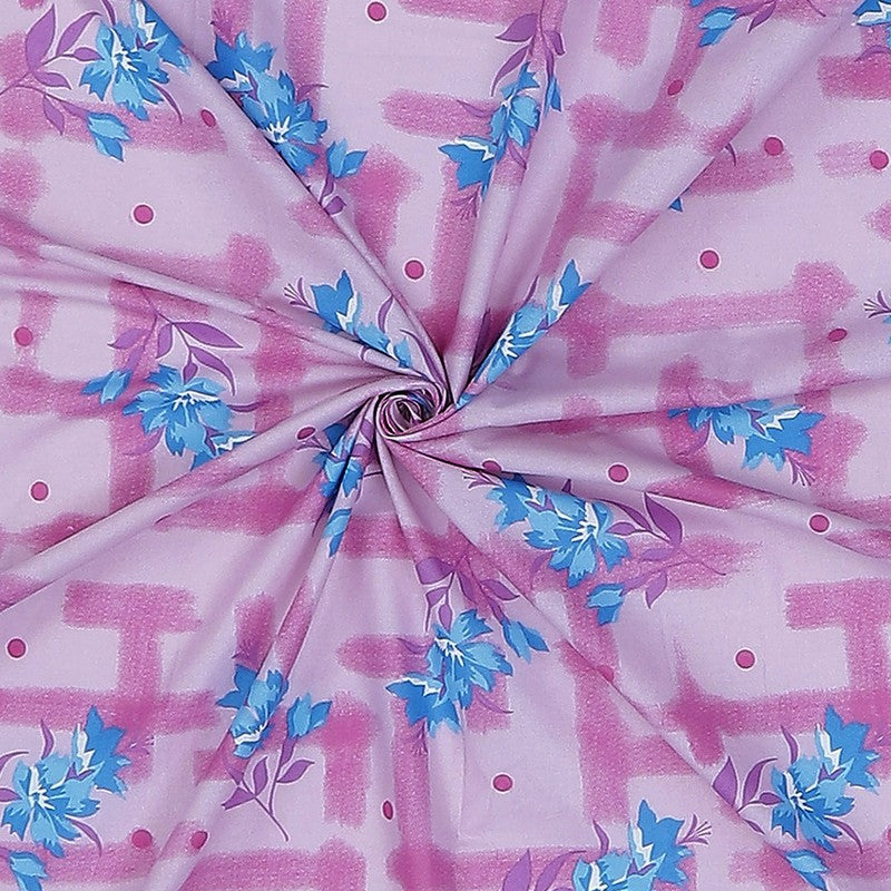 Monte Carlo Bloom Bliss Cotton Bedsheet (Pink,Blue) - 104 TC media 9