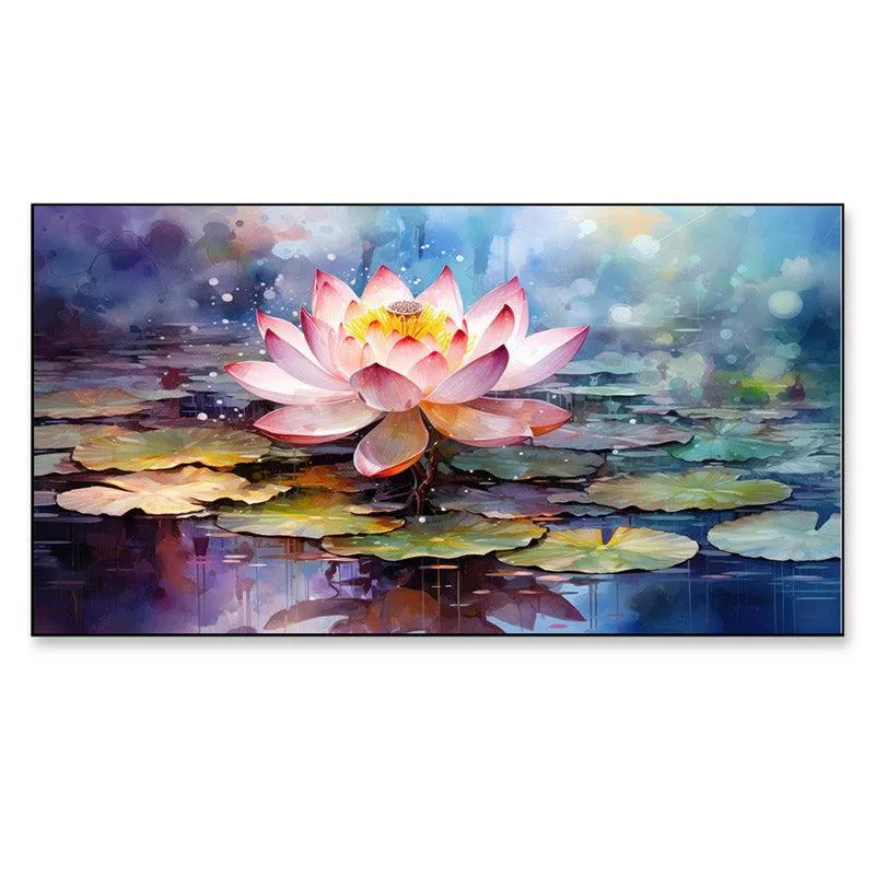 Lotus Blush Canvas Wall Painting With Frame media 5