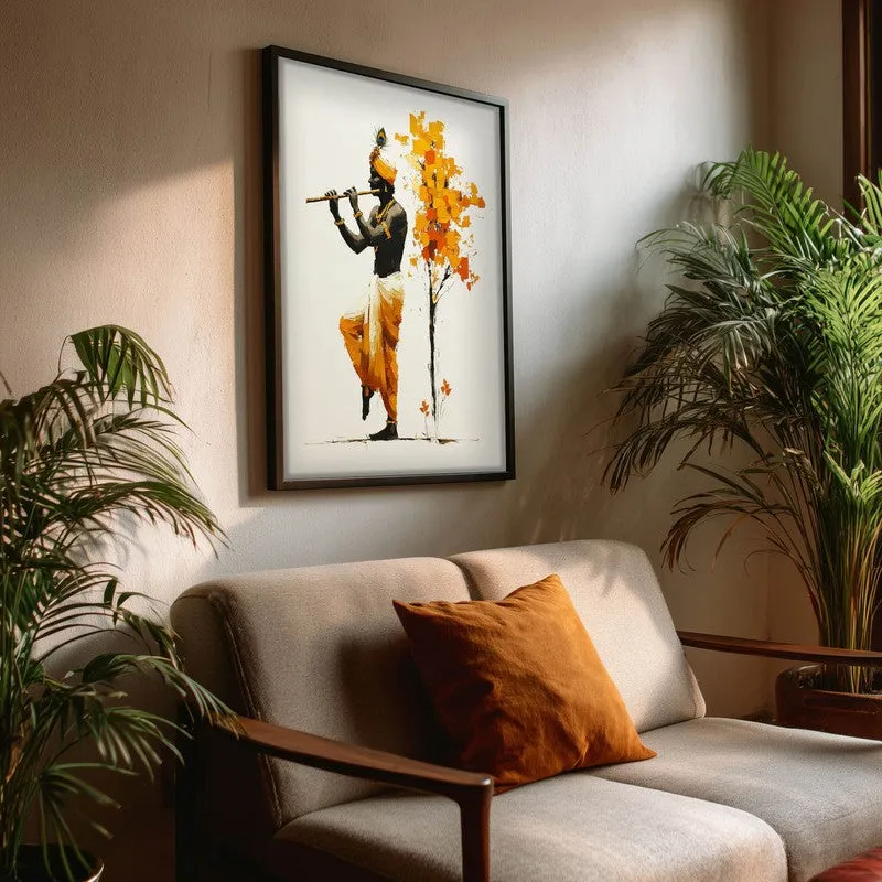 Murli Murari Lord Krihsna Enchanting Archival Paper Wall Art media 3