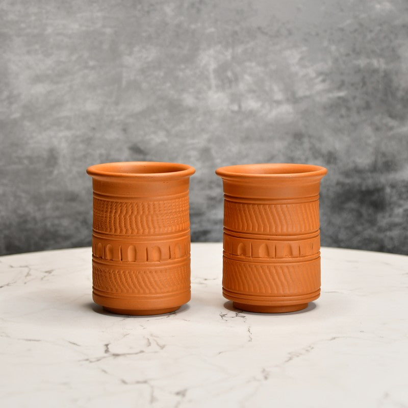 Linear Terracotta Jug with Glasses - Three Piece Set media 6