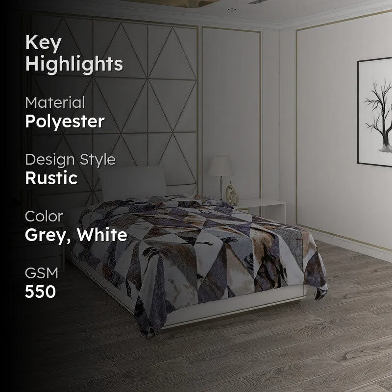 Monte Carlo Rustic Harmony Blanket (Grey,White)- 550 GSM media 2