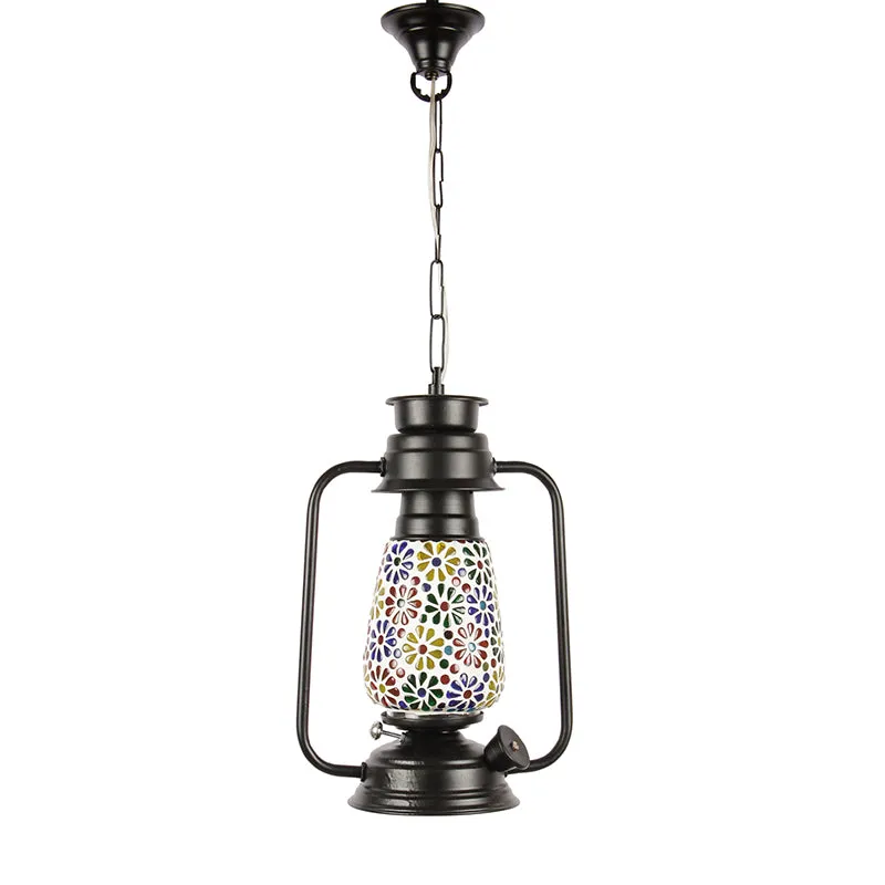 Madhura Mosaic Lantern Glass Ceiling Lamp - Black media 4