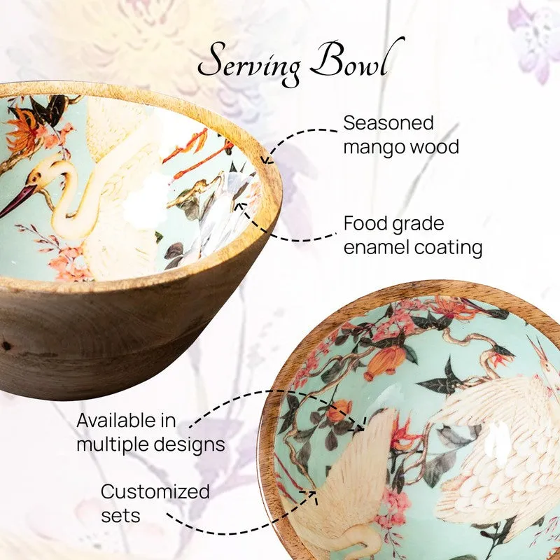 Feastiq Mango Wood Round Serving Bowls media 4