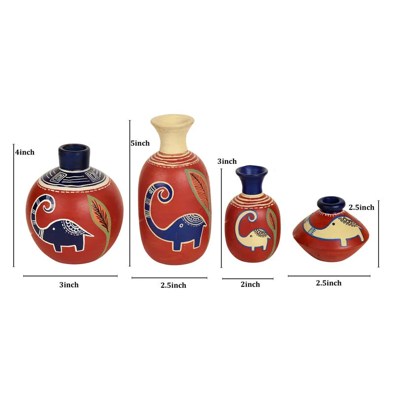 Marjan Ethnic Terracotta Vase - Four Piece Set media 6