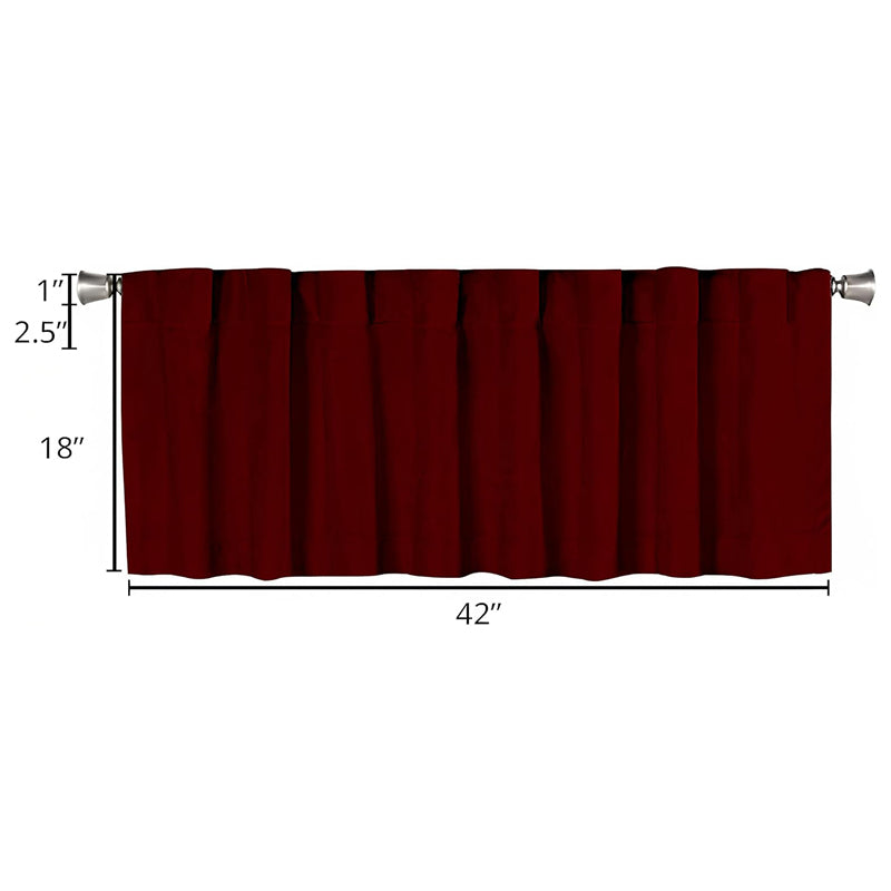 Serein Pleated Curtain Valance (Burgundy) - Set Of Two media 8