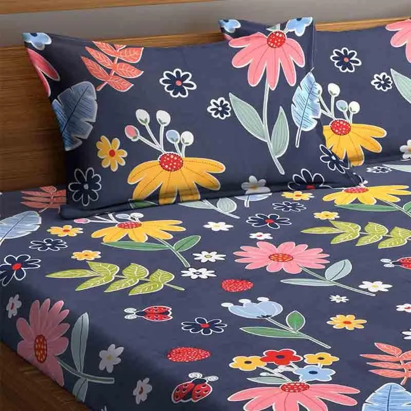 Gouche Florals Bedsheet - 140 GSM media 3