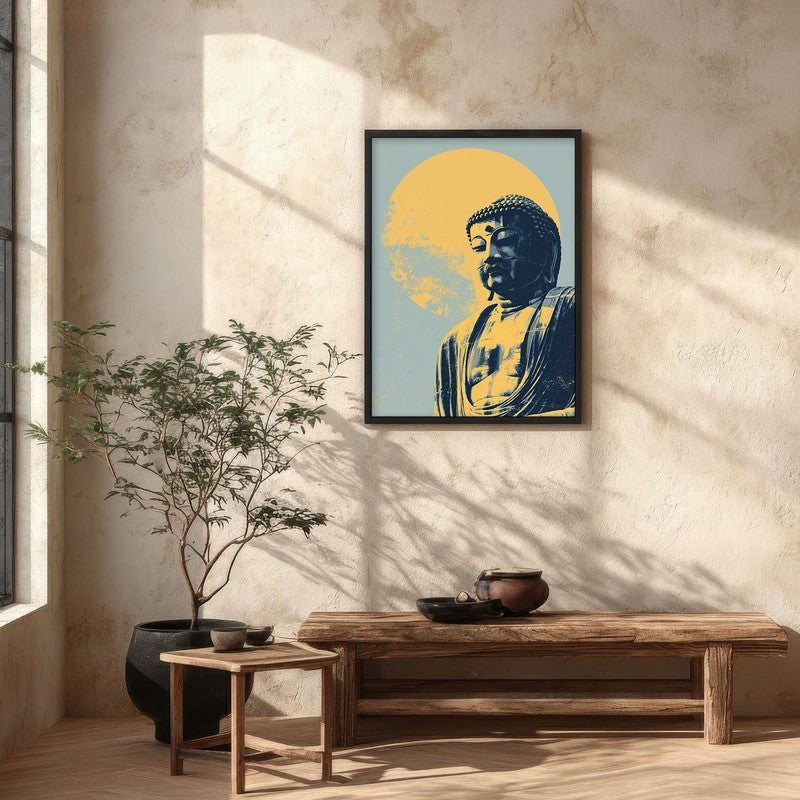 Buddha In Golden Aura V Archival Paper Wall Painting With Black Frame media 5