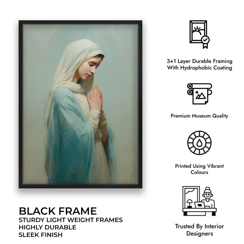 The Prayer of Mary Archival Paper Wall Painting With Black Frame media 7