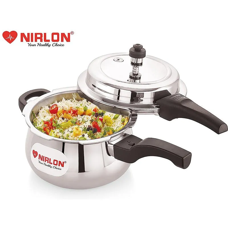 Nirlon Steel Pressure Cooker - 3000 mL/ 8 Inches media 5