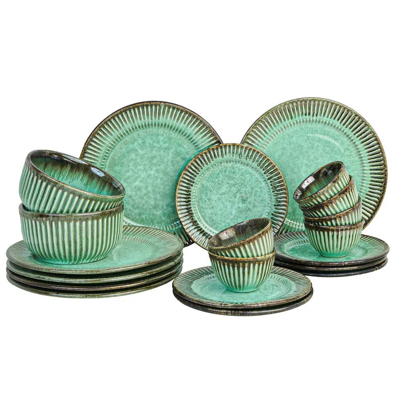 Mintora Green Ceramic Dinner Set - 20 Piece Set media 3