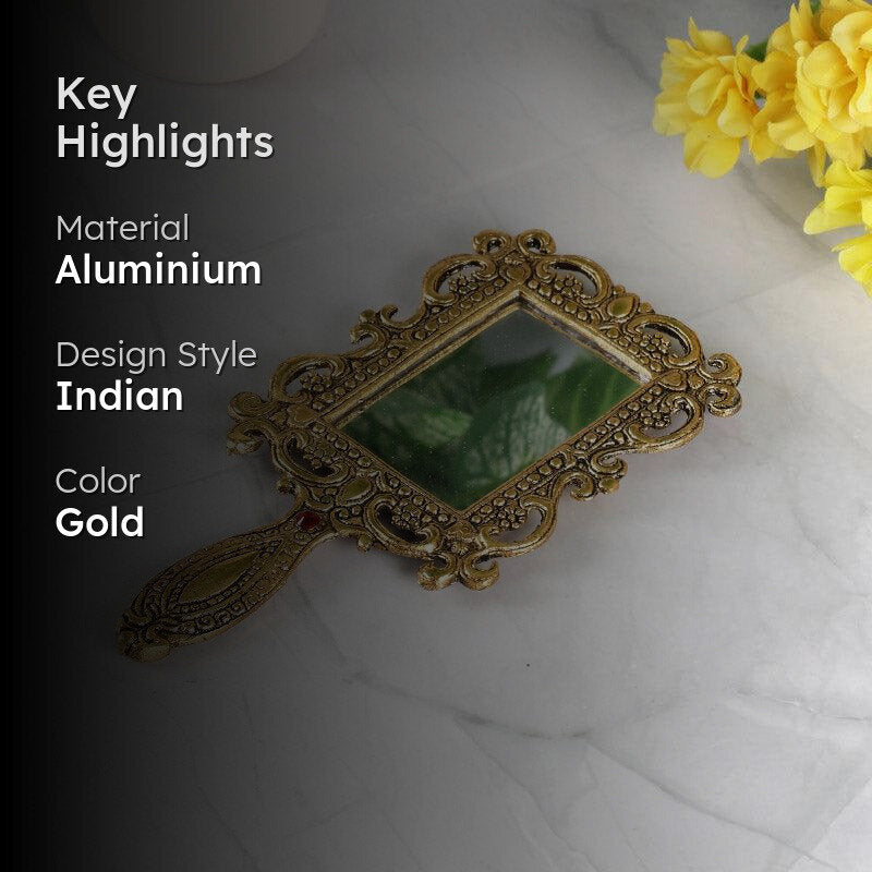 Suma Vintage Hand Mirror - Gold media 2
