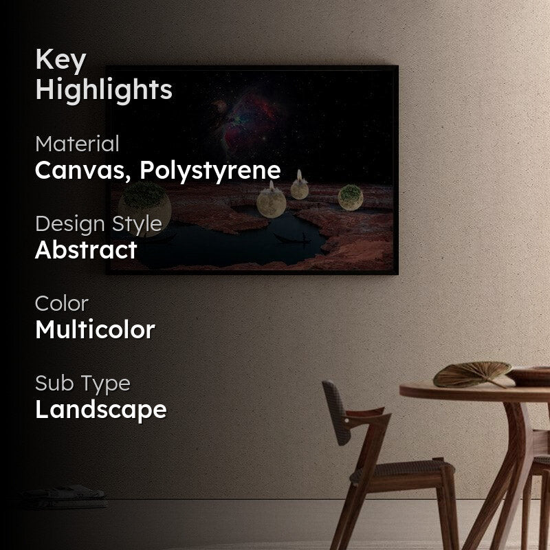 Abstract Worlds Canvas Wall Painting - Black Frame media 2