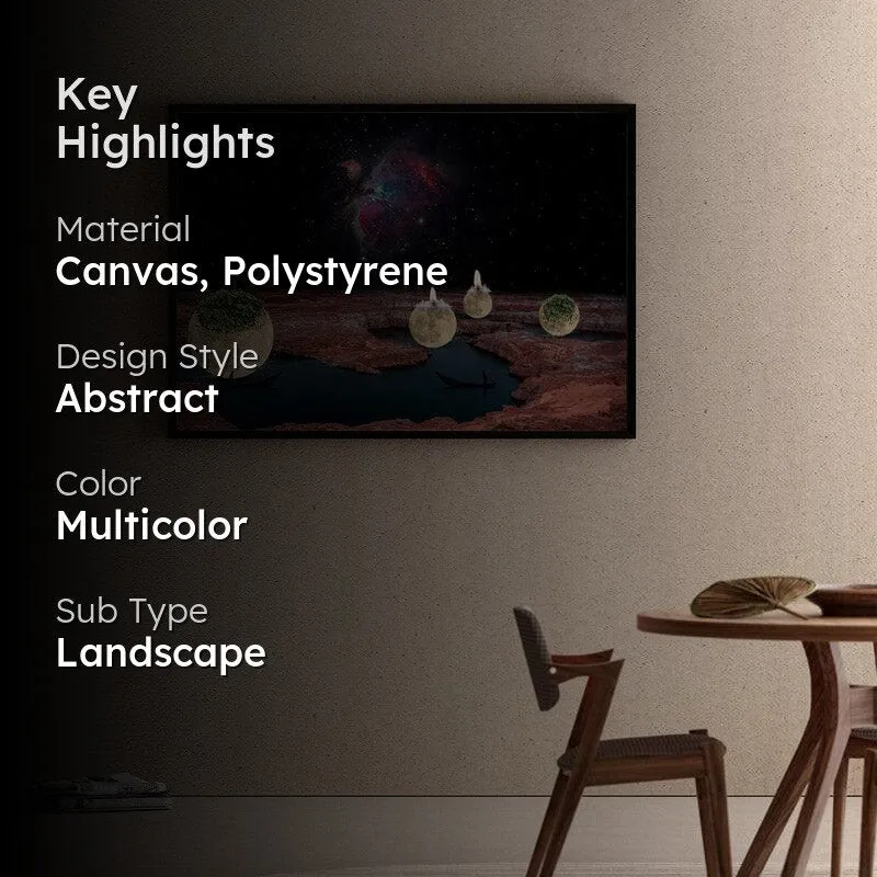 Abstract Worlds Canvas Wall Painting - Black Frame media 2