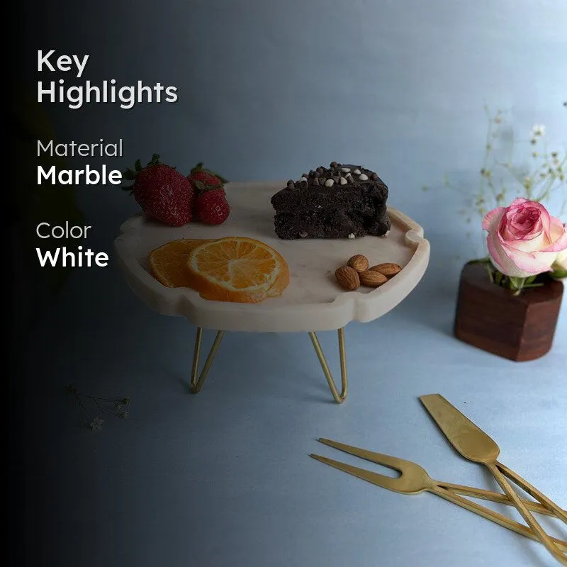 Norris Hexa Handcrafted Marble Cake Stand media 2