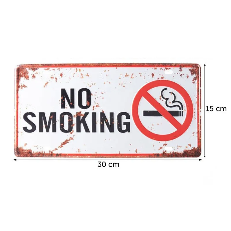 No Smoking Sign Plate Metal Wall Accent media 9