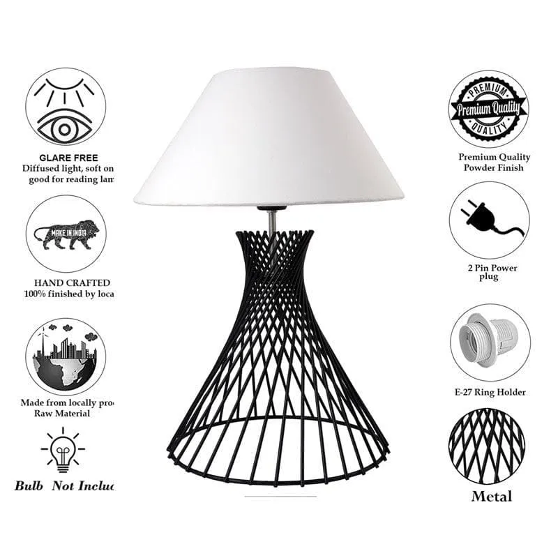 Spiral Affairs Fabric Table Lamp - White media 8