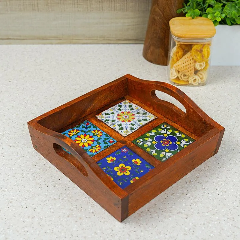 Adsara Square Ethnic Serving Tray media 1