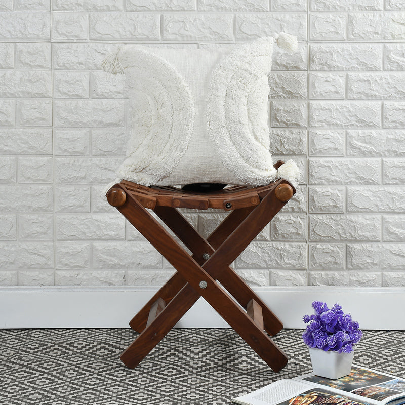 Aquila  Tufted Cushion Cover (White) - Set Of Two media 6