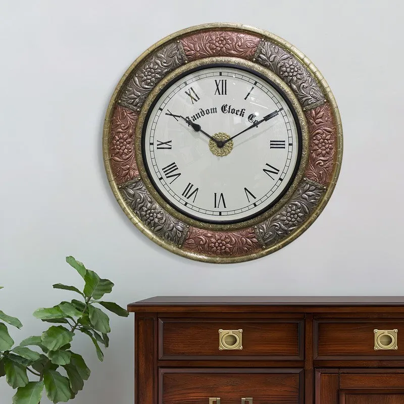 Ornexa Brass Analog Wall Clock media 3