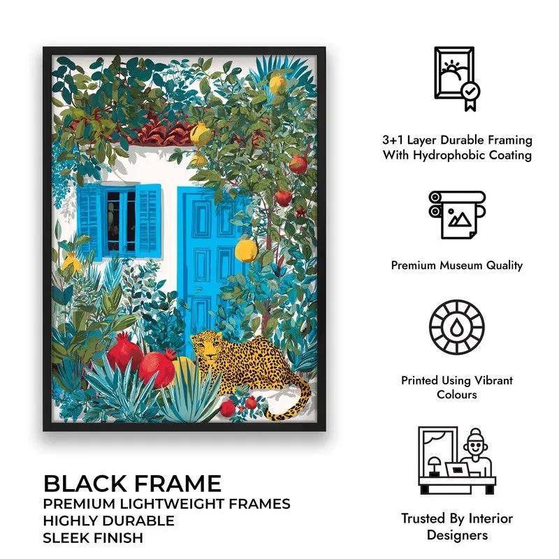 Floravista Botanical Blue Cottage Canvas Wall Painting With Black Frame media 7