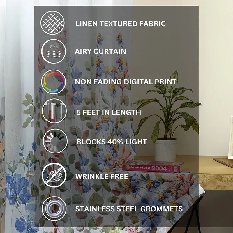 Transol Linen Texture Sheer Curtain - Set Of Two media 10