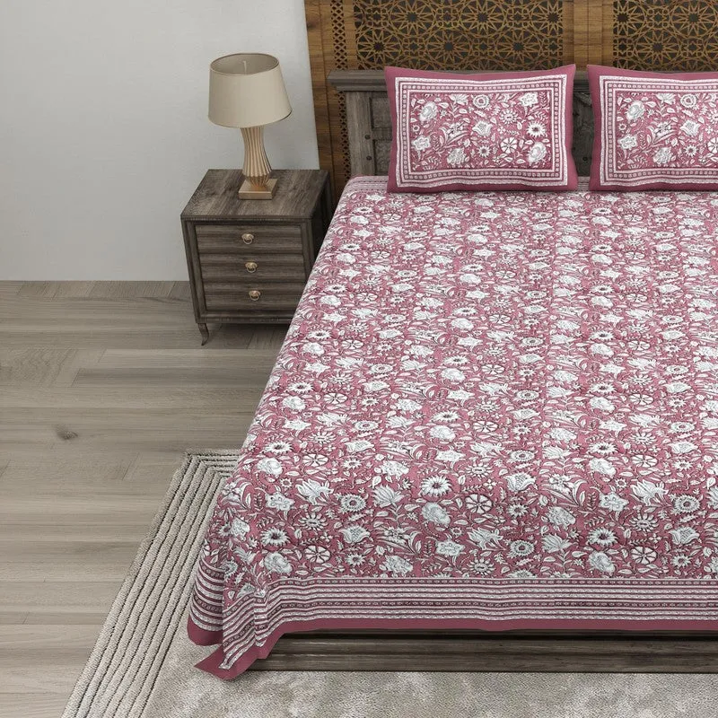 Patterny Cotton Bedsheet (Maroon) - 240 TC media 3