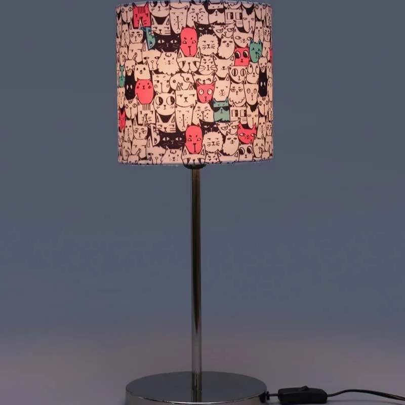 Kitties Everywhere Fabric Table Lamp - Multicolor media 3